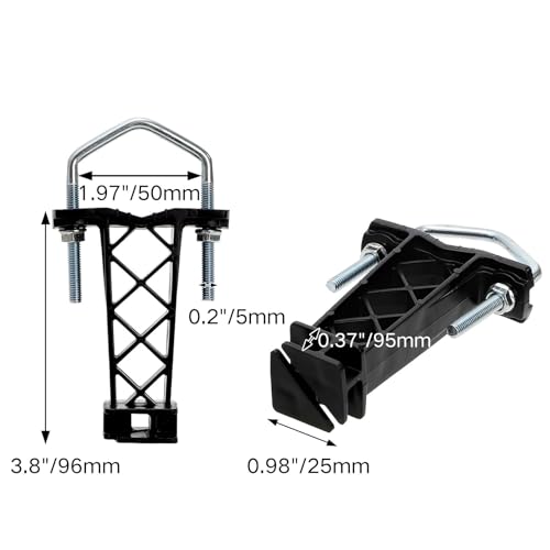 Hiceeden 24 Pcs Tube Post Insulators, Electric Fence Insulator for Fence Wire Chain Link, T Extender Insulators for Square or Round Tubing, Black