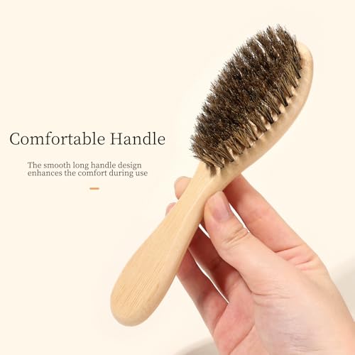 Soft Boar Bristle Dog Brush for Short Haired, Ideal Pet Hair Brush | Gentle Deshedding & Grooming Tool, Puppy Essentials for Grooming and Shedding