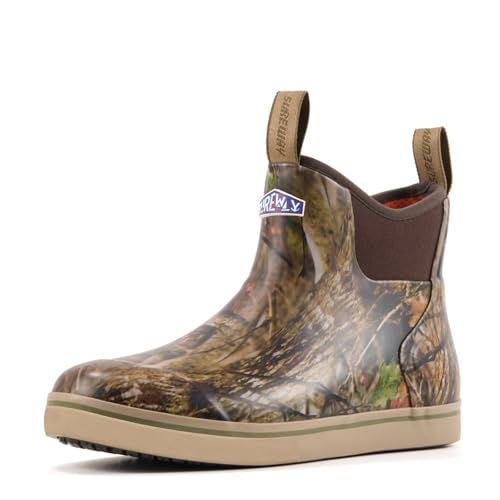 SUREWAY Men's Deck Boots Non-Slip Fishing & Ankle Boating Boot | Waterproof Rain Boots, Lightweight Neoprene Rubber Deck Boots - color: All Camo, size: 8