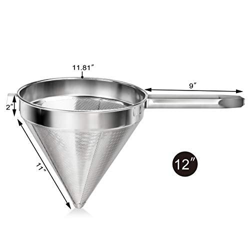 New Star Foodservice 34196 18/8 Stainless Steel China Cap Strainer, 7-Inch, Coarse Mesh