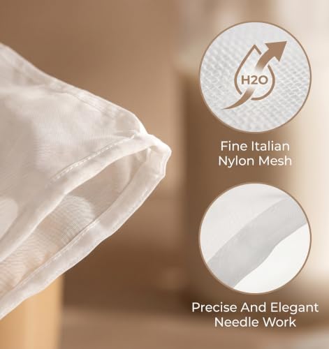 6 Pack Strainer Bags for Juicing, Juicer Bags for Cast Iron Juicer | 30×20cm Reusable, White Nylon Straining Bags, Reusable, Durable, Perfect for Nut Milk, Fruit Juice, Coffee