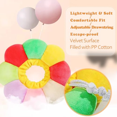 Adjustable Rabbit Cone, Soft Surgery Collar for Kittens Puppies XS | Small Animal Protective Neck E-Collar for Bunnies, Pet Elizabeth Medical Cone, Cute Flower Shaped