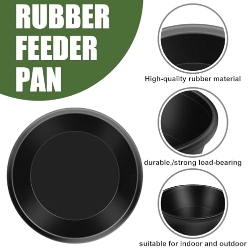 4pcs Rubber Feeder Pan - 4 Quart Durable Rubber Feed Pan, Resistant Animal Feed Bowl, Suitable for Horses, Goats, Chicken, Cats, Dogs, Dust Bath Container