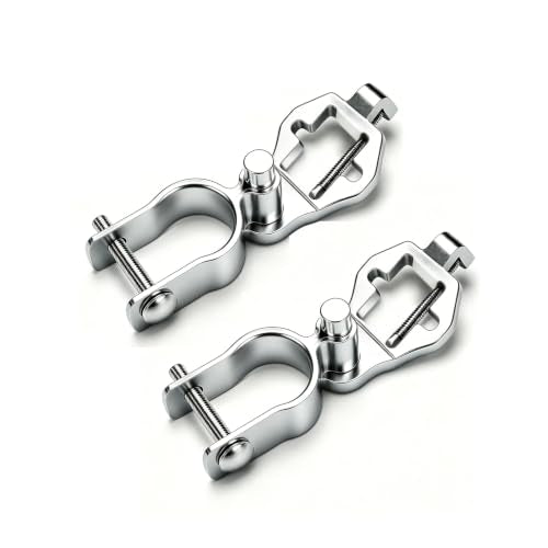 2-Pack 1-3/8" T-Post Gate Hinge Kit,Heavy Duty Galvanized Steel Chain Link Fence Gate Hinge Pins,200° Swing for Farm, Garden, Backyard Gate