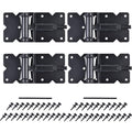 Self Closing Gate Hinges Heavy Duty, 90 Degree Adjustable, 4Pcs | Heavy duty gate hinges fence hinges for Wooden/Vinyl/PVC Fences, with installation screws and swing adjuster tool, black - color: Black(2pcs)