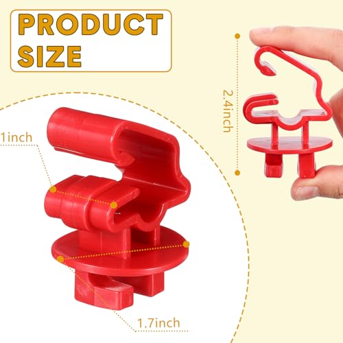 Geiserailie 200 Pcs Red T Post Insulators Electric Fence Posts Electric Fence Insulators Wire Standard Snug Fitting T Post Clips for Agricultural Ranchers - color: Red