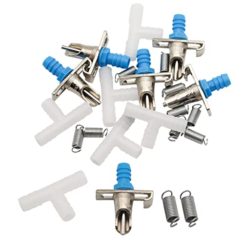 Automatic Rabbit Nipple Drinker with Double Springs 30Sets Guinea Pig Watering System Poultry Rats Rodent Bunny Drinkers(Blue) - color: Blue-double springs