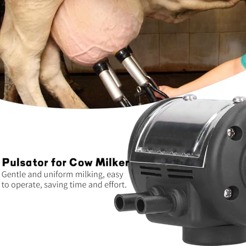 Milking Machine Pulsator,2 Exits Milking Pneumatic Pulsator,Adjustable Milker Accessories for Dairy Farms and in Milk Product Plants（L80 PA-2 Plastic Outlet)
