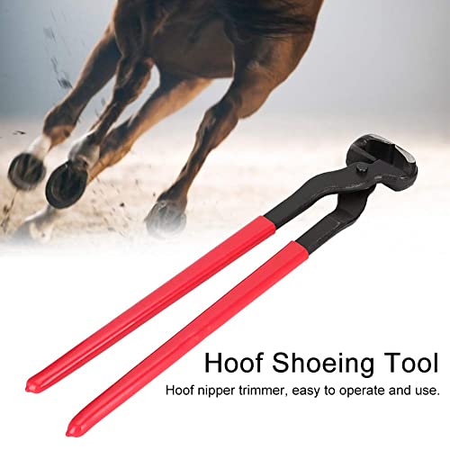 16in Steel Hoof Nipper Trimmer Cutter, Horse Shoeing Nail Cleaning Tool, Easy to Use, Anti-Wear, 45# Sturdy Steel Material, for Professional Farriers and Horse Owners