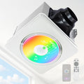 GROWNEER Bathroom Exhaust Fan with Light, 110/160 CFM 1.0 Sone Exhaust Fan with Humidity Sensor Auto-on at 60%, Powerful Oversize, 9 RGB Modes, 1500lm 3CCT & Nightlight - style: Humidity No Heater