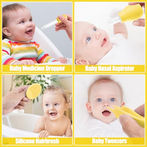 Baby Healthcare and Grooming Kit for Newborn Kids, 24PCS Upgraded Safety Baby Care Kit, Newborn Nursery Health Care Set, Baby Care Products (Yellow) - style: YELLOW-24