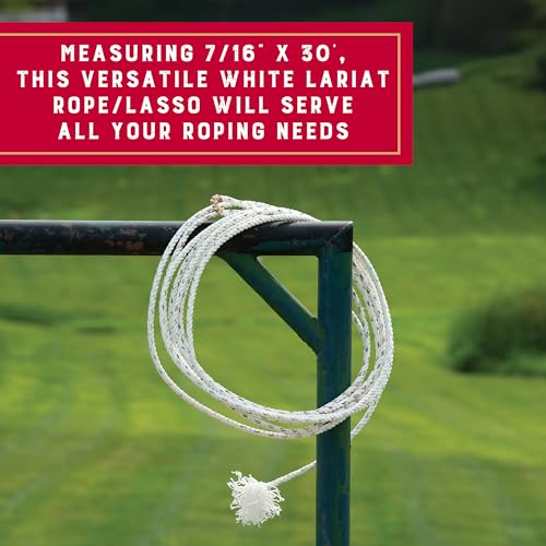Weaver Equine Waxed Nylon, Cowboy Lasso for Cattle Roping, 7/16 x 30 ft | Versatile Rope Ideal for Cattle Handling, Roping Practice, Ranch Work, Rodeo Events, & Western-Themed Displays