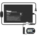 iPower 8 by 12-Inch Reptile Heat Mat with Temperature Adjustment, LCD Digital Aquarium Thermometer, Terrarium Heating Pad for Reptiles & Amphibians - size: 8 X 12 Inch, style: Pad with Adjust Knob+ Thermometer