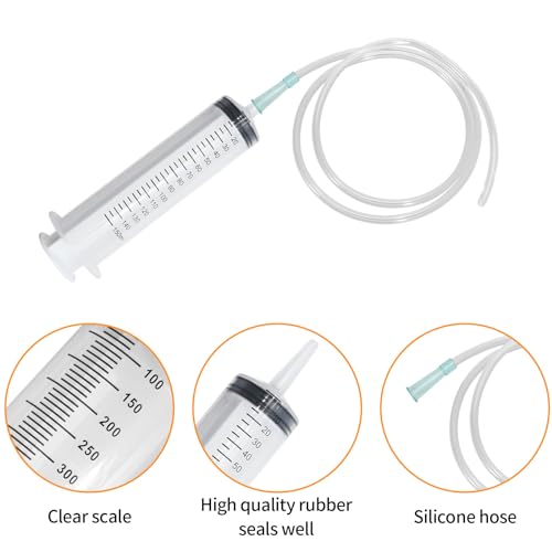 Hoypeyfiy 150ml Large Syringe ,Plastic Syringe with 40 Inches Plastic Tubing for Scientific Labs,Liquid,Plant Irrigation,Perfumes,Inks,Feeding Pets