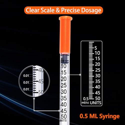 0.5ML Syringe, Lab Supplies Syringes 31G 5/16 Inch, Individually Wrapped, Pack of 100 - size: 0.5ml-31G-5/16", style: 100 Pack