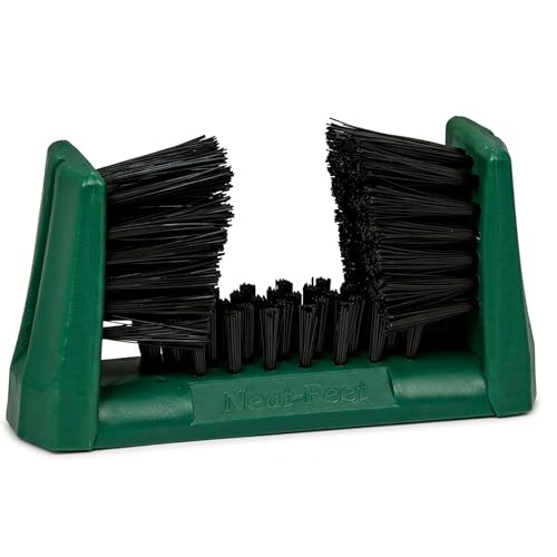 Neat Feet Boot Brush & Boot Scraper | Mountable Shoe Cleaner w/Screws, Injection Molded Plastic Mud Scrubber for Work Boots, Hiking & Outdoor Footwear, Weather-Resistant for Garage, Porch & Entryway