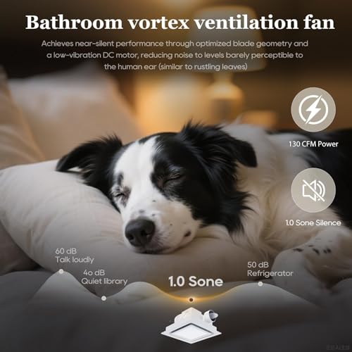 Orsong Bathroom Exhaust Fan 12" Panel | Ultra Quiet without Light(10x10 Mount), 130CFM, 4" Duct for Bathroom/Garage/Home - size: 10in(Hole Size)