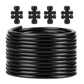 50FT 1/2"(OD) Drip Irrigation Tubing with 4 Fittings | 4 Packs 4-Way Quick Coupler, Push-to-Connect Fittings, For Raised Beds, Garden, Greenhouse, Lawn, Garden Watering System - size: 50FT 1/2”(OD) Tube