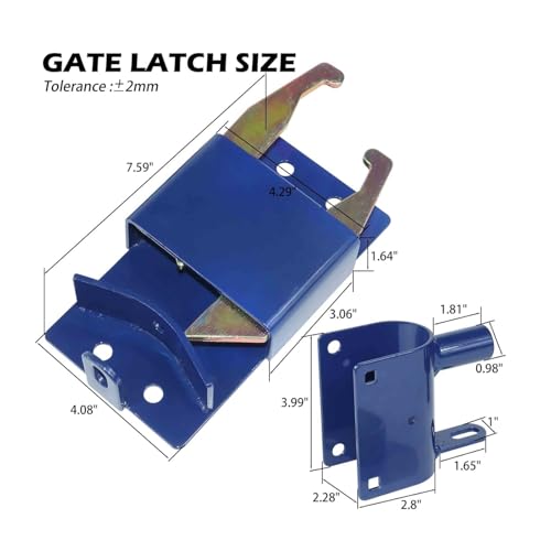 Two Way Lockable Gate Latch, Blue. Perfect for Farms, Pastures, and Ranches. Part Number S16100100 (1PK)