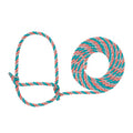 Weaver Livestock Braided Poly Rope Cattle Halter, Adjustable, Modern Style Cow Calf Halter, Livestock Handling Equipment for Showing, Coral/Gray/Teal
