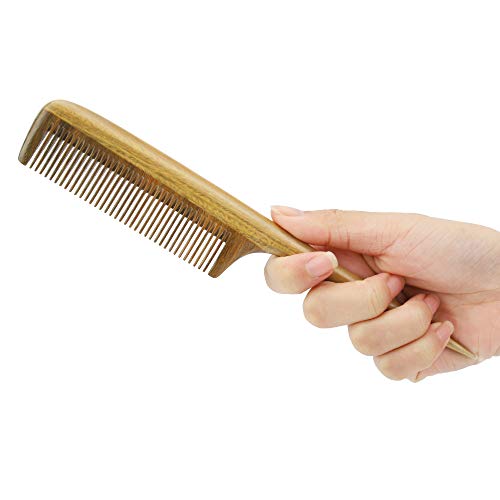 Onedor Wooden Rat Tail Hair Comb for Parting Braiding Green Sandalwood | Handmade, Fine Teeth, Pointed Tail, Sectioning, Box Braids, Cornrows, Teasing, Backcombing, Root Lif - style: Fine Tooth Tail Comb