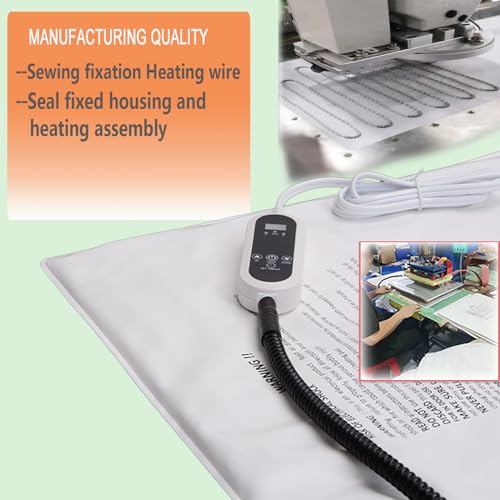 Pet Heating Pad,LED Real-Time Display of Heating Pad Temperature,Heaed Bed for Dogs Cats,Preset Temperature and time.with Includes Soft Washable Fleece Cover,17 "X 26" - size: 17*26