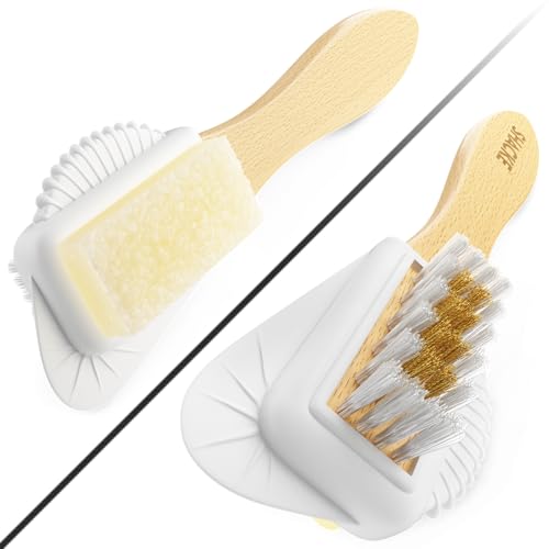 Suede Brush with Top Eraser – Suede & Nubuck Cleaner for Shoes | Suede Eraser Rubs Out Dry Stains & Scuffs - Brush Restores the Nap — The 2-Step Suede Shoe Cleaner for Boots, Purses, Jackets - size: 4 - Brush w/ Top Eraser