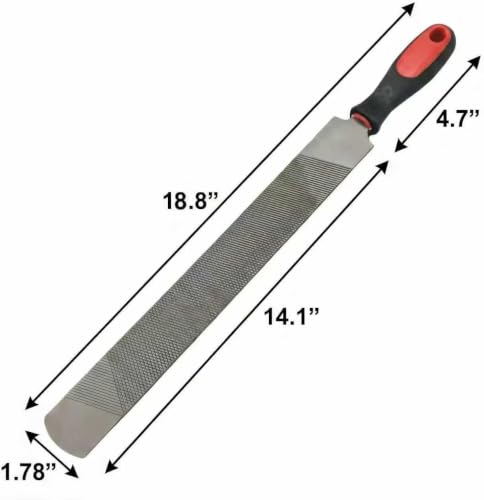 Horse Hoof Rasp 18 Inch T12 Carbon Steel Farrier File with Ergonomic Handle | Double-Sided Teeth, Heavy Duty, Professional Hoof Care, non-slip grip,
