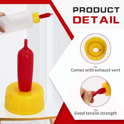 20 Pack Goat Lamb Nipples Soft Rubber Animal Milk Feeding Nipple | with Flutter Valve & Vent Leak-Proof Slow Flow Reusable Teat for Lambs Goat Sheep Pup Foal Calf Piglet, Screw On Soda Bottle - color: yellow