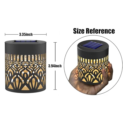 Gardsee Solar Fence Lights 6 Pack Solar Deck Lights Waterproof LED Solar Powered Step Light Wall Lights Outdoor Decorations Warm Yellow Light Decorative Lighting for Garden (Black 5) - style: black 5