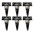 HLMOptimo Heavy Duty T Hinge Tee T Strap Shed Gate Barn Fence Door Hinge Wrought Rustproof Black (6 pcs, 4 inch) - size: 4 Inch, style: 6 pcs