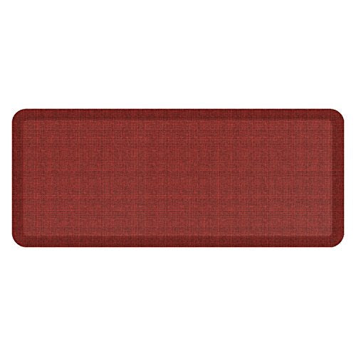 NewLife by GelPro Anti-Fatigue Designer Comfort Kitchen Floor Mat, 20x48, Tweed Barn Red Stain Resistant Surface with 3/4” Thick Ergo-Foam Core for Health and Wellness - color: Tweed Barn Red, size: 48"L x 20"W x 0.8"Th