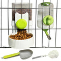 Rabbit Gravity Feeder Waterer Set Automatic Guinea Pig Food Water Dispenser Food Water Bowl Feeding Station for Puppy Kitten Guinea Pigs Chinchilla Hedgehog Small Animals (Green) - color: Green