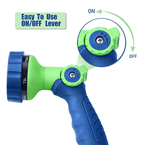 GREEN MOUNT Garden Hose Nozzle, Water Hose Spray Nozzle with Thumb Control On Off Valve for Easy Water Flow Control - color: Blue-green