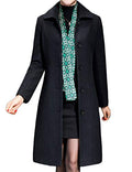 Jenkoon Women's Wool Trench Coat Winter Long Thick Overcoat Walker Coats - color: Black, size: X-Small