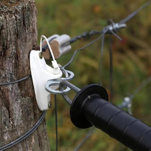 25 Pcs T-Post Electric Fence Gate Hook Heavy Duty Eyelet,Sliver - color: Silver