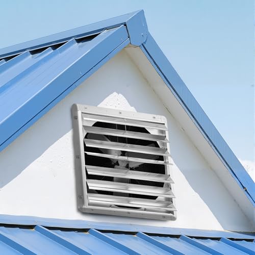 VEVOR 30 Inch Shutter Exhaust Fan Wall Mounted Automatic Louvers Silver, Sturdy Steel Housing, Low Noise, AC Motor, 8099 CFM Ventilation and Cooling for Attic, Garage, Barn, Greenhouse, Workshop - size: 30 Inch