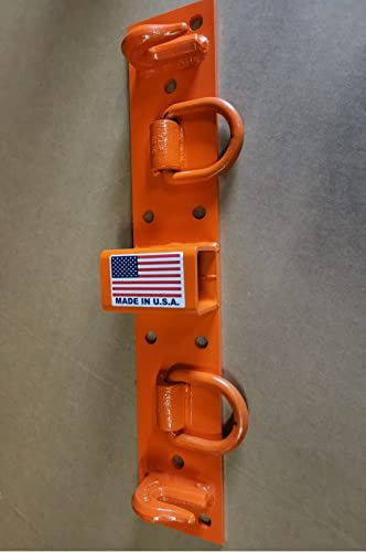 M.G.E. Products USA Made Compact Farm Utility Tractor Bucket Bolt on Chain Grab Hooks, D Rings, Receiver, Trailer Hitch, Universal Orange Powder Coated