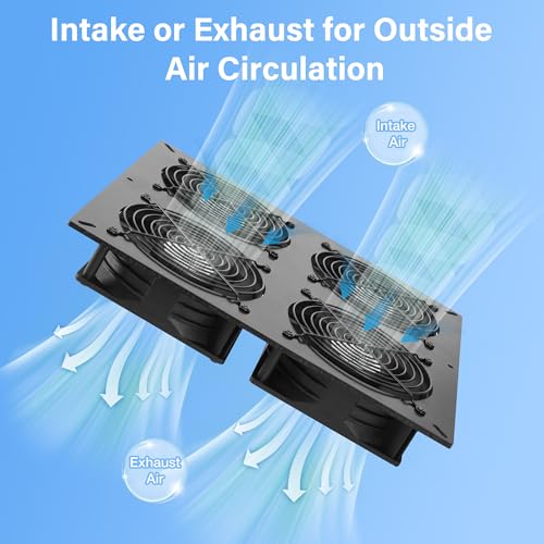 Fanspex Solar 4 Fan Kit Waterproofed for Chicken Coop, Greenhouse & Shed | High Velocity Solar Powered Fans for Outdoor Intake or Exhaust Air - size: 4 Fan Kit