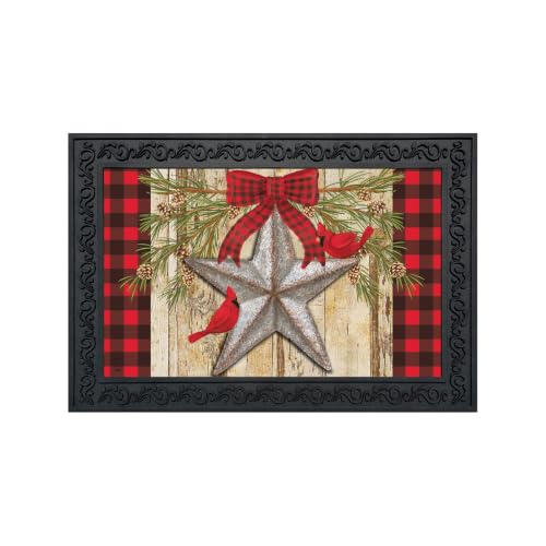 Briarwood Lane Christmas Doormat 30x18 Indoor Outdoor Festive Barnstar Winter for Christmas Doormat