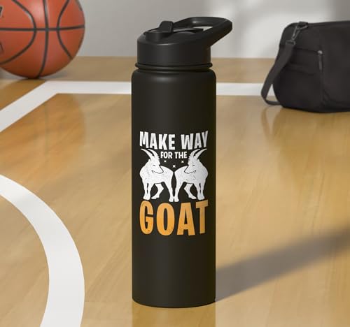 Make Way For The Goat Goats Stainless Steel Insulated Water Bottle - color: Black