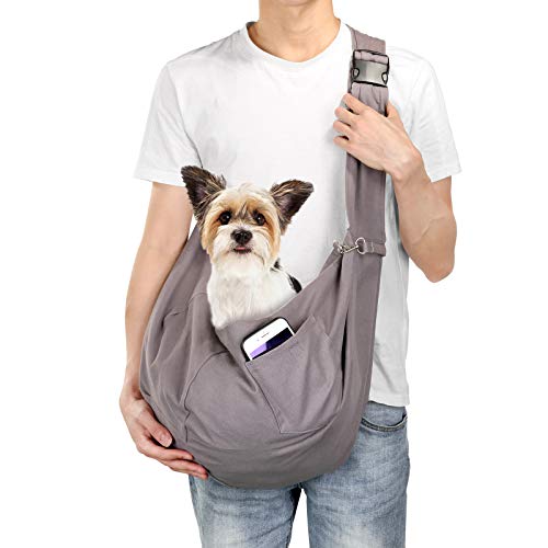 OWNPETS Pet Sling Carrier, Pet Sling Carrier Bag Safe,Fit 10~15lb Cats&Dogs, Comfortable, Adjustable, Perfect for Daily Walk, Outdoor Activity and Weekend Adventure | Soft Breathable Fabric, Secure Safety Hook, Adjustable Strap for 10-15lb Pets, Ideal for