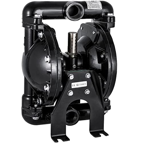 VEVOR Air-Operated Double Diaphragm Pump 1 inch Inlet Outlet Aluminum 35 GPM Max 120PSI, Nitrile Diaphragm, QBY4-25L-1inch-35 - size: 22 GPM
