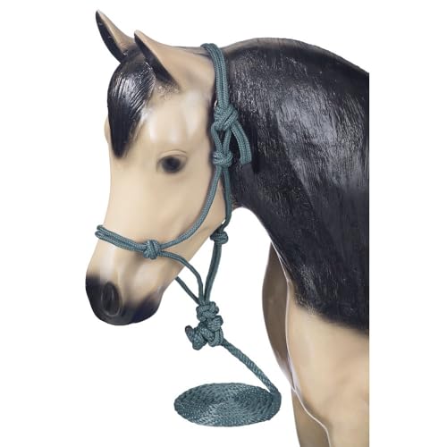 Tough1 Miniature Poly Rope Halter with Lead - color: Hunter Green, size: Medium