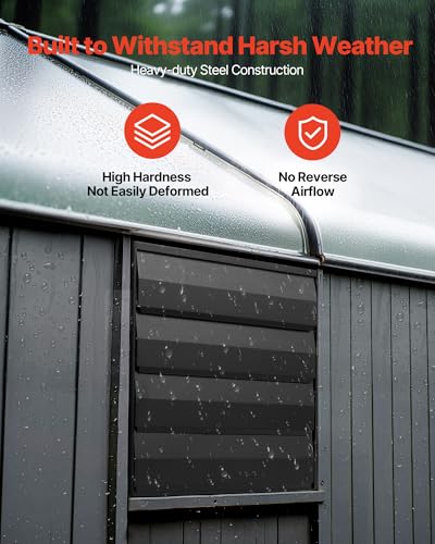 VEVOR 14 inch Exhaust Fan, Wall Mounted Attic Fan with Variable Speed, Temperature & Humidity Controller, 2000 CFM, Automatic Shutter - size: 14 Inch