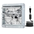 Criditpid 14 Inch Shutter Exhaust Fan, Wall Mounted Vent Fan for Garage, Attic, Greenhouse, Shop, Chicken Coop, 1088 CFM 1450 RPM High-Speed Louvered Exhaust Fan with ON/OFF Switch 1.8M Power Cord Kit