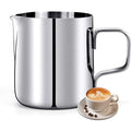 HULISEN Milk Frothing Pitcher, 6.8oz/200ml Stainless Steel Frother Cup | Small Steaming Pitcher for Espresso Machine, Latte Art Pour Cup, Measurement Markings, Dishwasher Safe - size: 6.8oz/200ml Silver