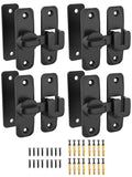 90/180 Degree Flip Barn Door Lock, Sliding Door Latch, Black-4PCS | Protect Privacy - Security Lock, Small Gate Latches Hardware for Barn, Garden, Bathroom, Cabinet, Window - color: Black-4PCS