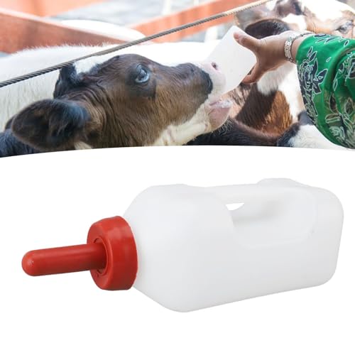 Calf Bottle, Calf Nursing Bottle with a Replacement Nipple 2l | 2 Quart Calf Nursing Bottle Rubber Screw Nipple with Silicone Replacemen Cap for Baby Cattle Lambs Goats Kids