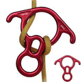50KN Rescue Figure, 8 Descender Large Bent-Ear Belaying and Rappelling Gear Belay Device Climbing for Rock Climbing Peak Rescue 7075 Aluminum Alloy - color: Red